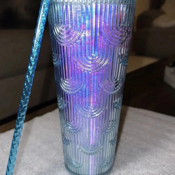 Starbucks 2022 Spring Iridescent Core Holographic Mermaid Wave 24oz Cold Cup - Picture 2 of 8